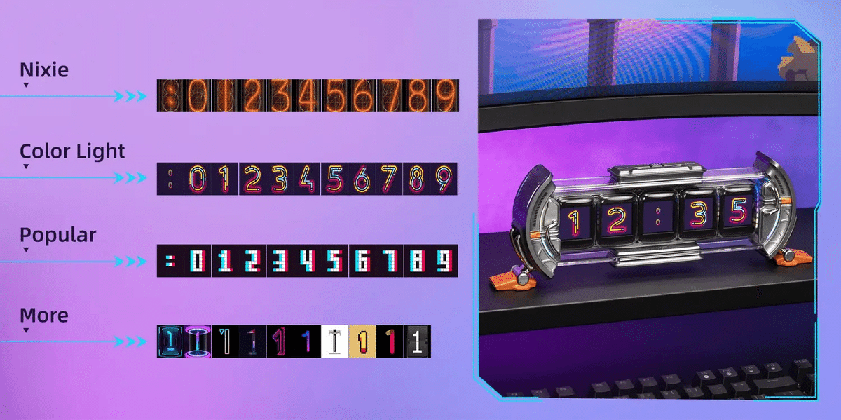 Divoom Times Gate　サイバーパンク　デジタルクロック　スマホ連携 Amazon.com: Divoom Times Gate - Cyberpunk Gaming Setup