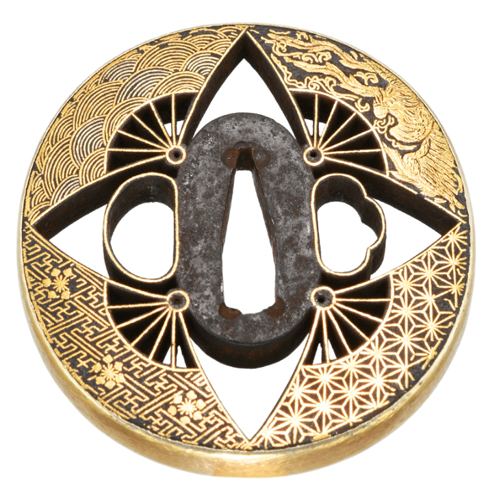 赤銅献上鍔 赤銅献上鍔金覆輪 鍔 | 松風刀装店 antiques matsukaze