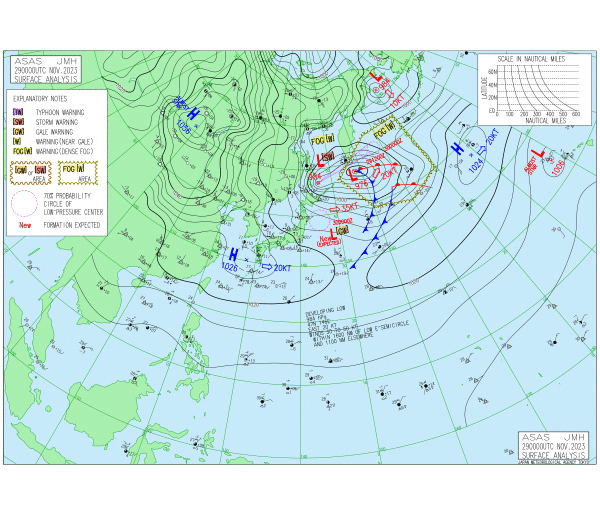 09時の実況天気図