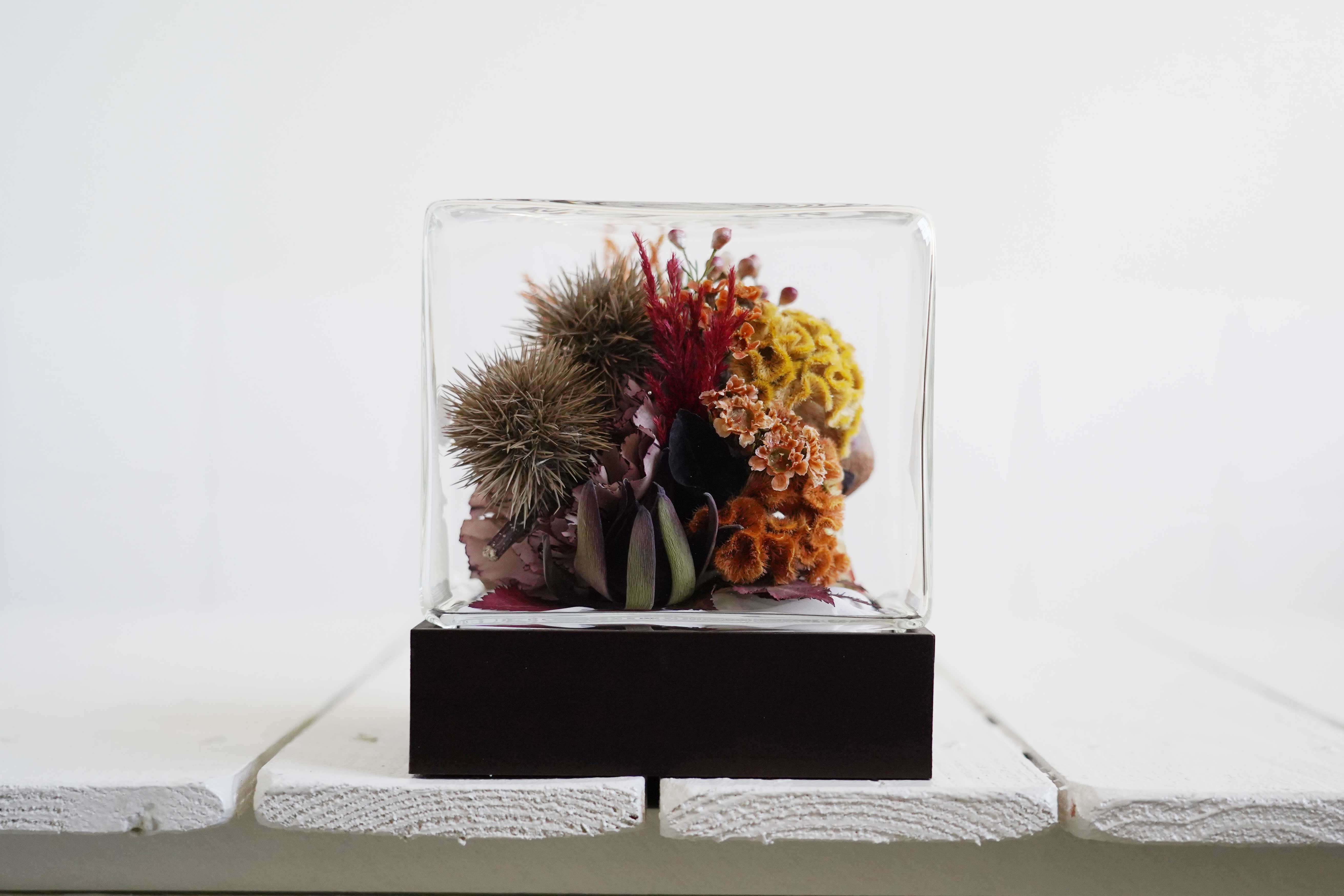 栗をドライフラワーにして、秋をガラスに閉じ込める【Kannax Labo
