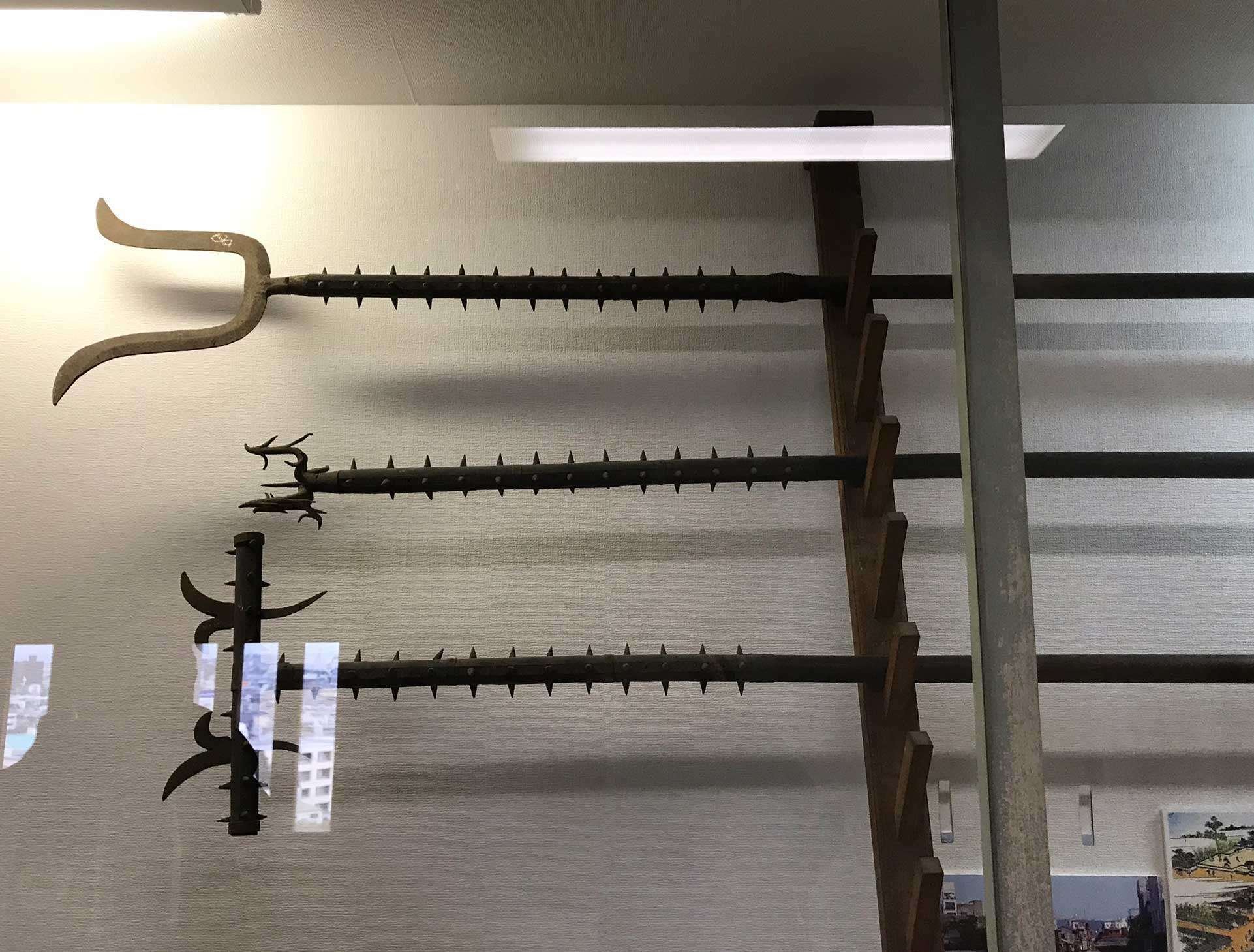 昔の刺股 サスマタ 鉄 樫の木 重い