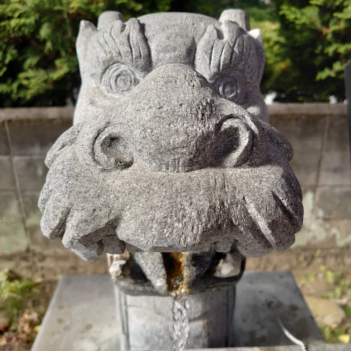 手水舎 龍の彫刻 易しい コンクリート製