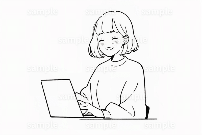 「パソコンを操作する女性イラスト」のフリー素材3枚｜ブログのアイキャッチ・動画編集のイメージ画像に｜FREE