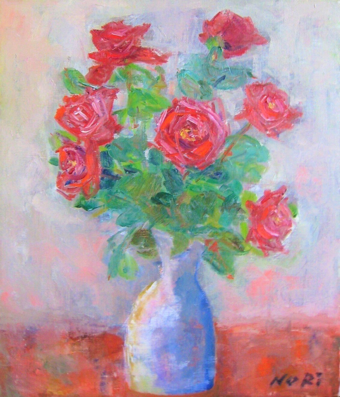 F8 「薔薇」A 油絵 油彩画 絵画 アート 静物 F8 「薔薇」A 油絵 油彩画 絵画 アート 静物