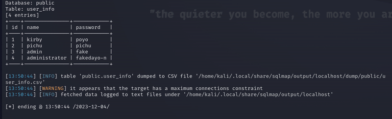 Kali LinuxでSQL Injectionを体験する|ぴちゅ