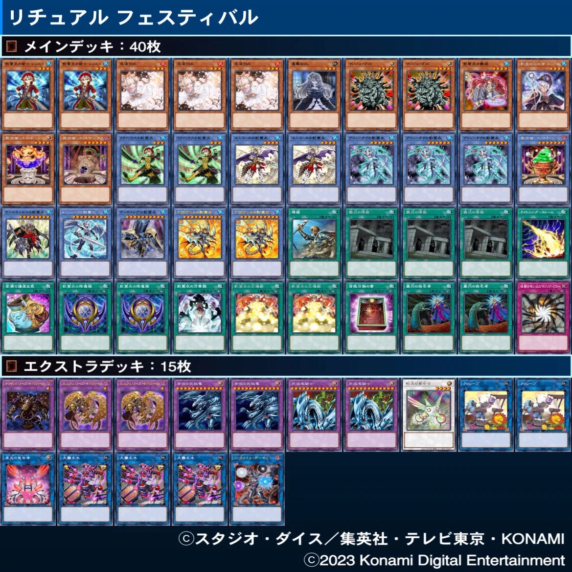 MD】リチュアル フェスティバル振り返り 影霊衣デッキ解説【影霊衣】 ｜te