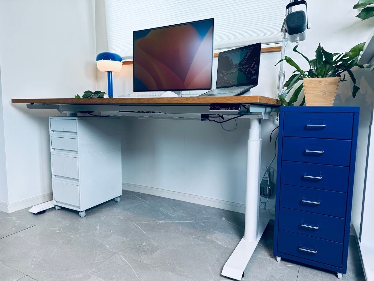 ⭐️オフィスデスク⭐️ 四本足 L字 昇降式デスク うるさい パソコン  