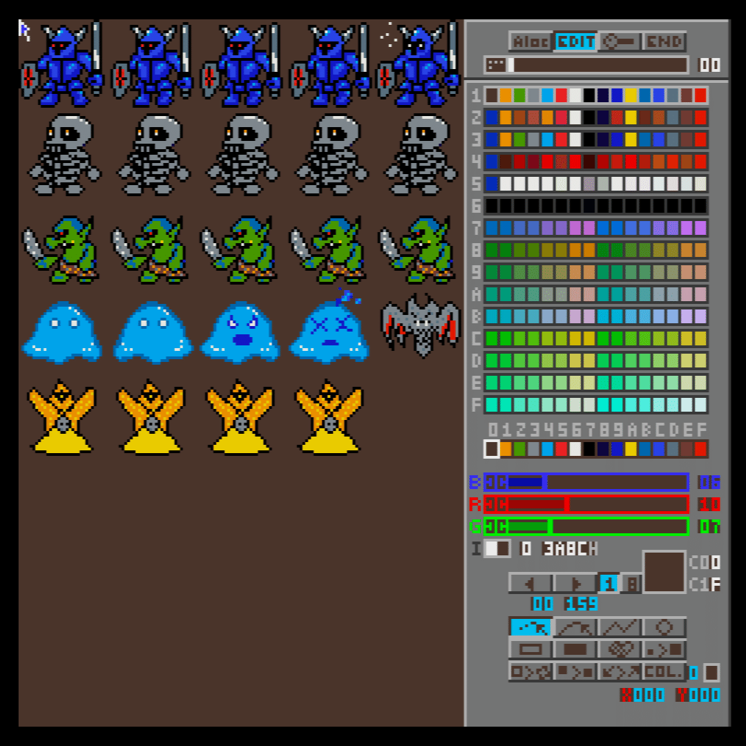 ドット絵のピクセル数とスプライトについて｜ofuji