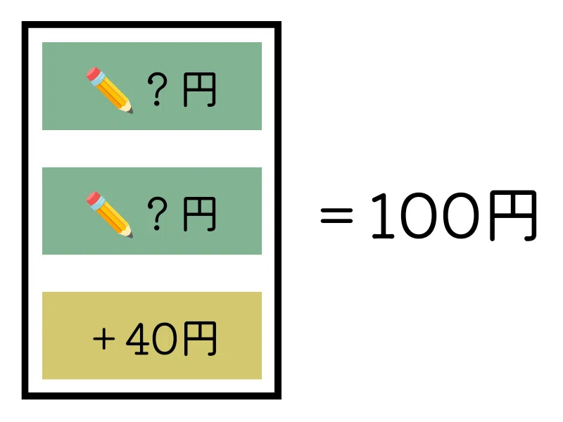 鉛筆の値段の解き方｜月山