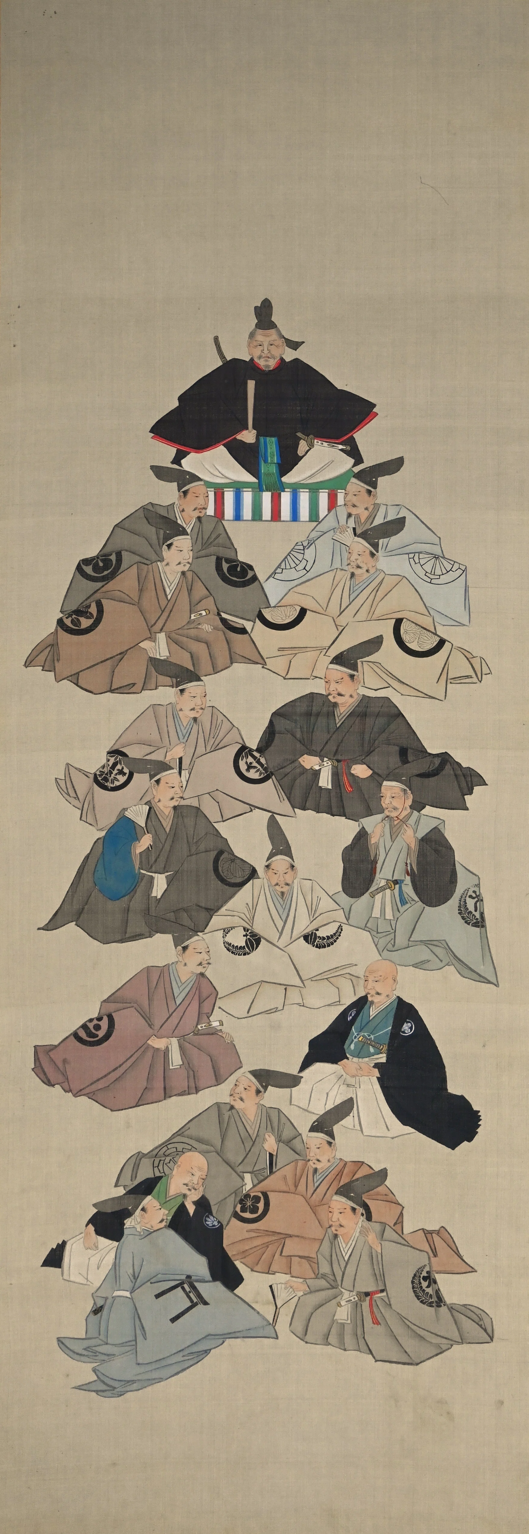 オリジナル・貴重・徳川家康公と十六神将 扇子・家康行列 徳川家康十六神将図｜山家屋