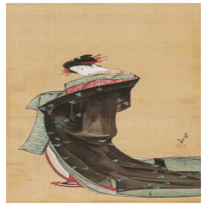 淡い色合いの日本画 人物画　浮世絵ベース　額装 復刻版浮世絵 (錦絵)すべて『U3-07 徳力版画 木版画 復刻版浮世絵