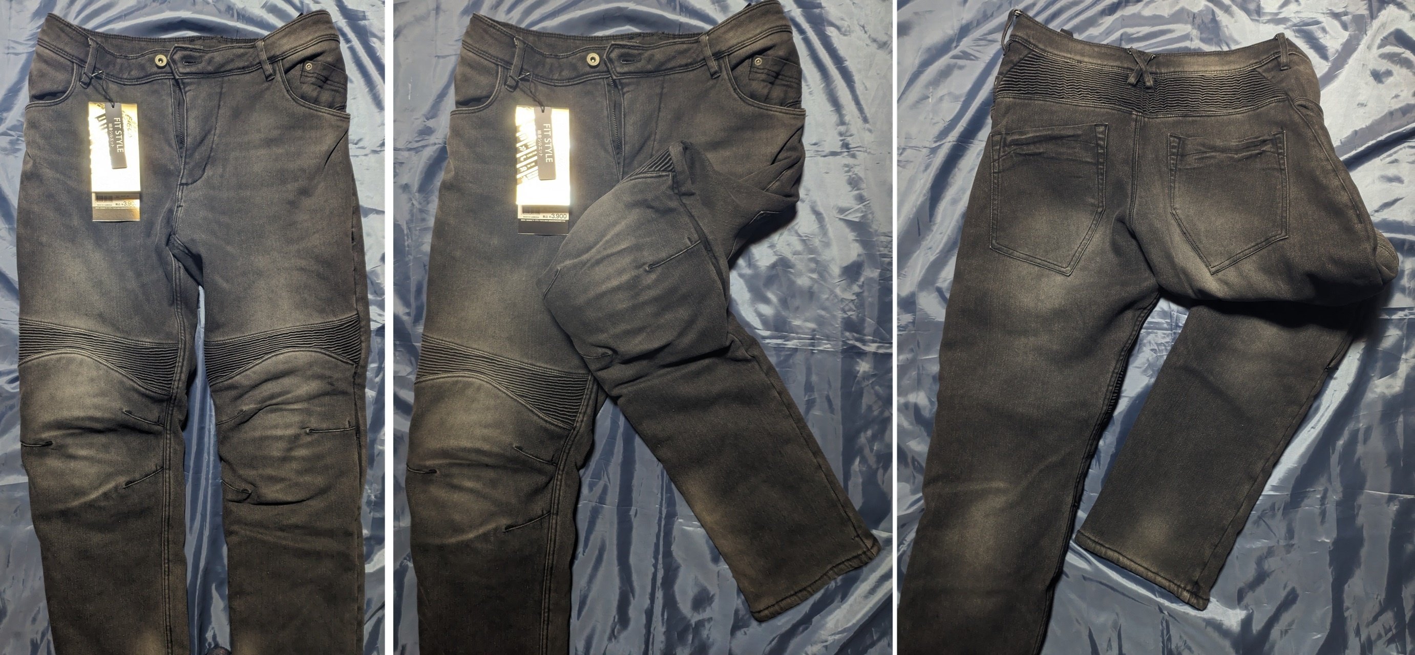 ﾊﾞｲｸ用品ﾚﾋﾞｭｰ[WORKMAN:EUROﾎﾞｱ防風ｳｫｰﾑﾊﾟﾝﾂ(ﾃﾞﾆﾑﾌﾞﾗｯｸ)］～色落ち