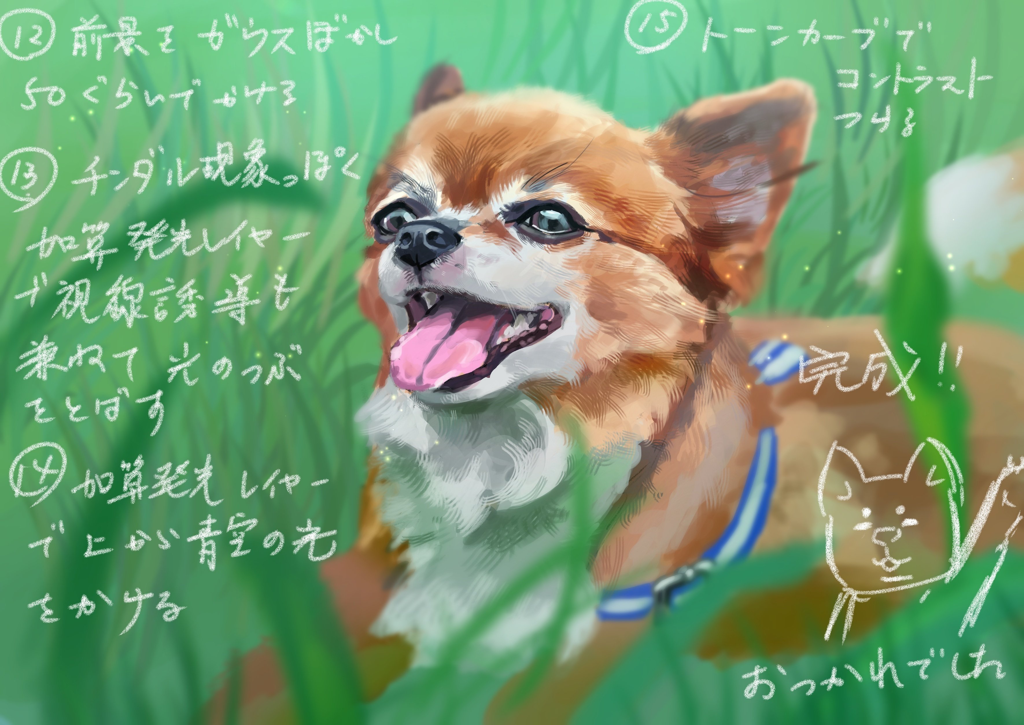 犬のリアルなイラストの描き方｜蚕_かいこ