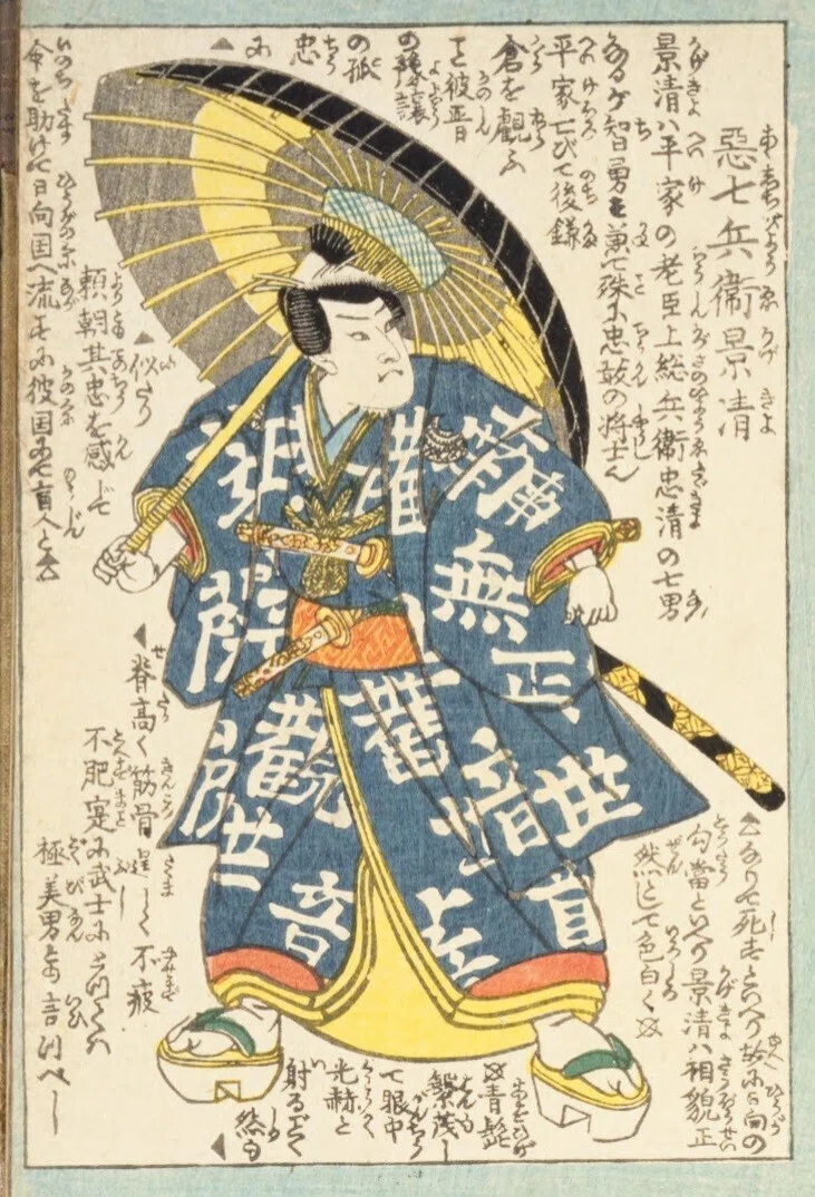 人相学】『武者鑑』阿古屋／惡七兵衛景清／無官大夫敦盛／玉織姫