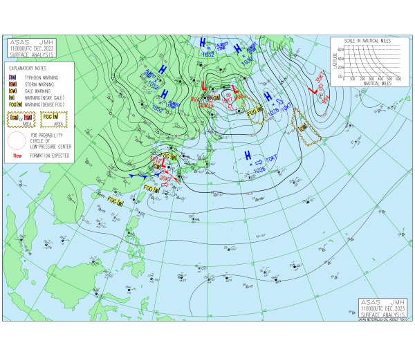 09時の実況天気図