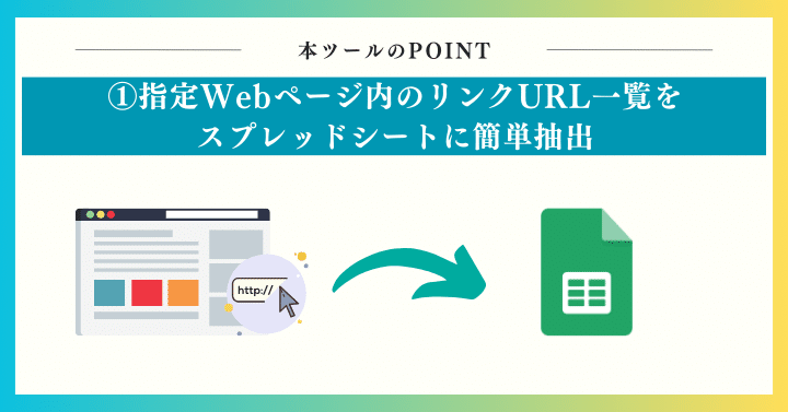 指定Webページ内のリンクURL一覧をスプレッドシートに簡単抽出