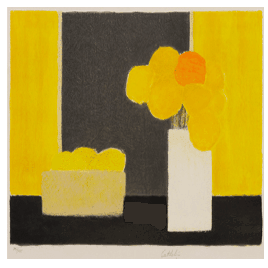 ベルナール・カトラン】 版画 /リトグラフ「レモンのかごのある静物