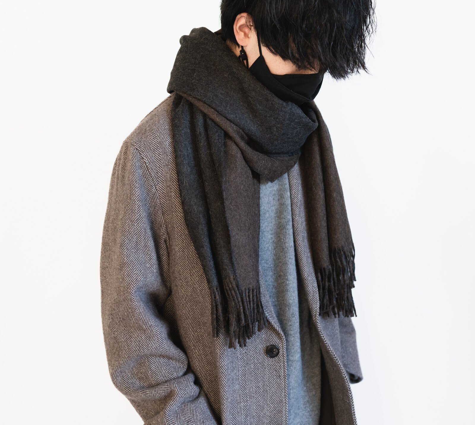 INOUVE BROTHERS ネイビー、ブラウン　マフラー INOUVE BROTHERS ネイビー、ブラウン マフラー