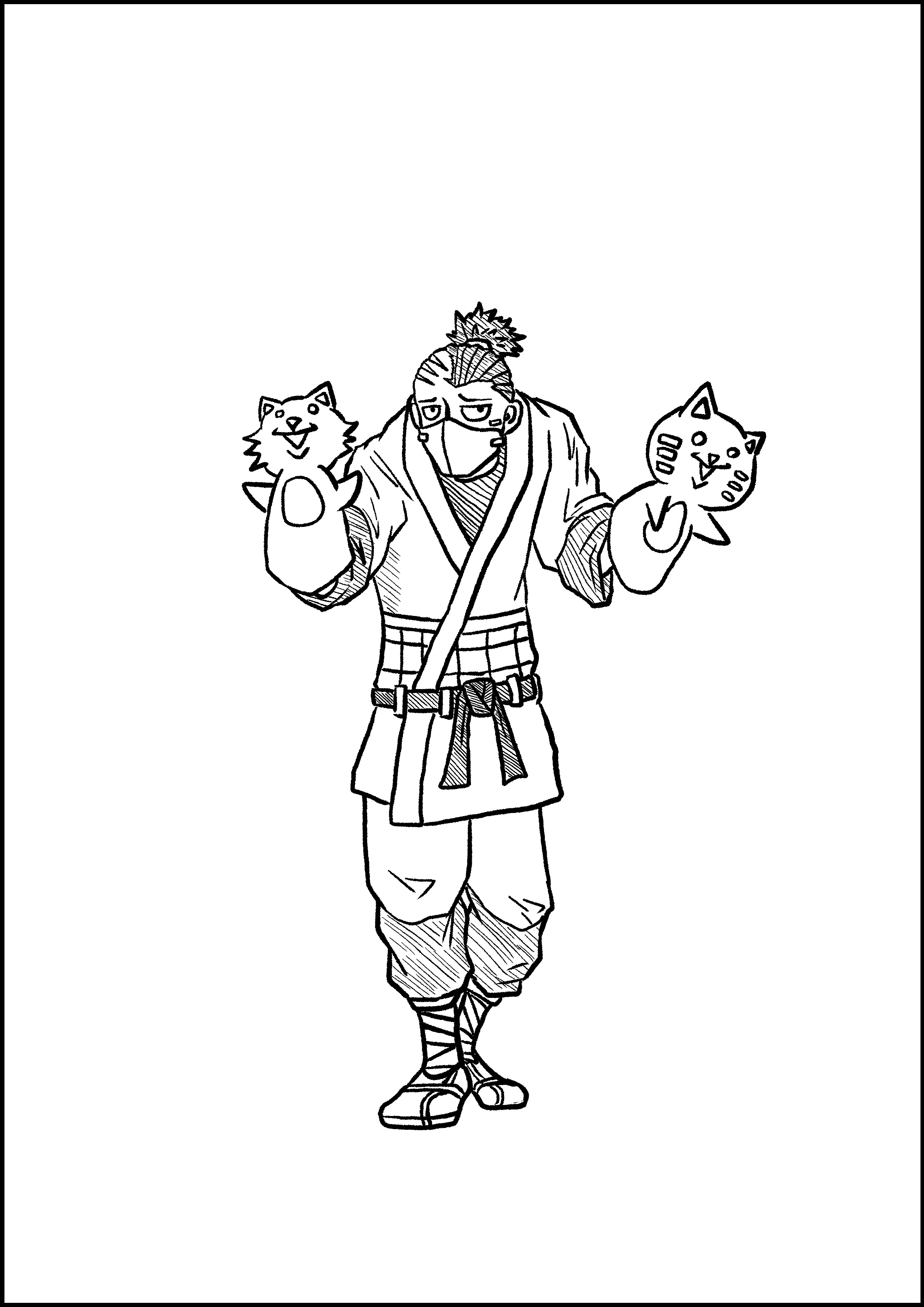 ニンジャスレイヤーTRPG 自由に使える非公式立ち絵・モノクロ⑯