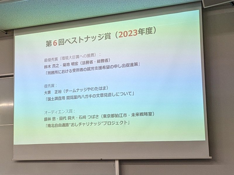 第６回ベストナッジ賞　結果発表