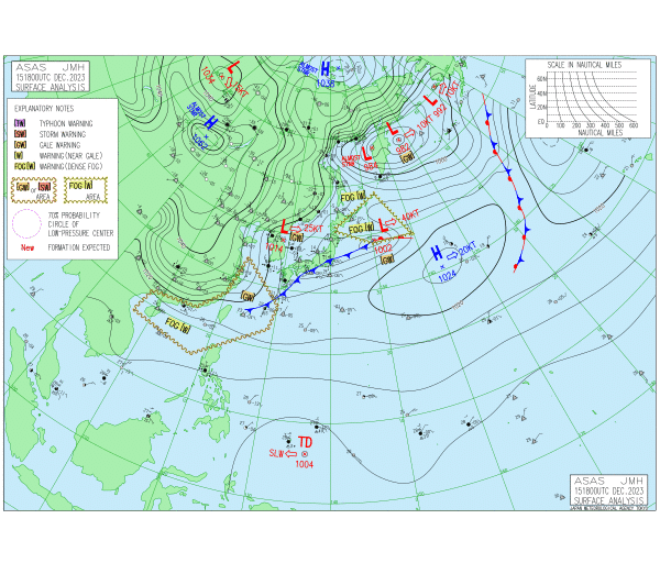 03時の実況天気図