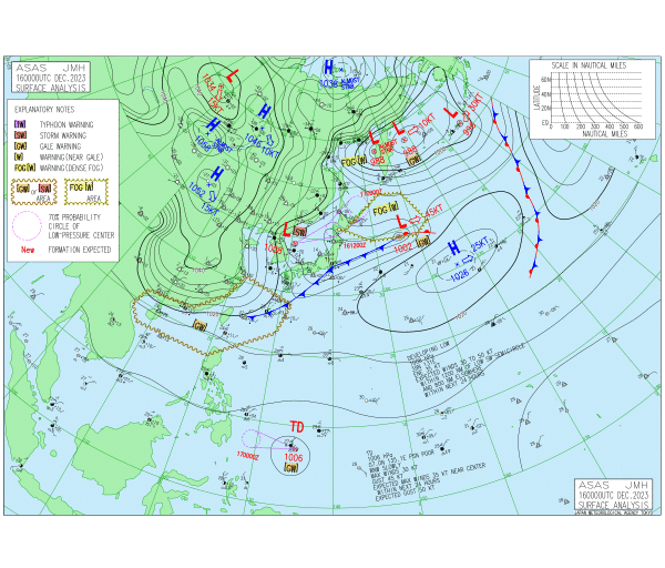 09時の実況天気図