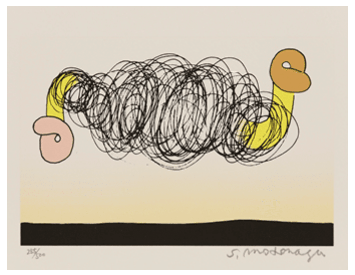 元永 定正 シルクスクリーン 元永定正】 版画 / シルクスクリーン 「ぐるぐるぐる」 1984年 査定