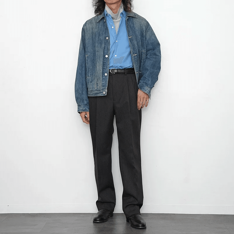 AURALEE オーラリー デニムジャケット ① Auralee テクスチャード デニムジャケット | ブルー | FARFETCH JP