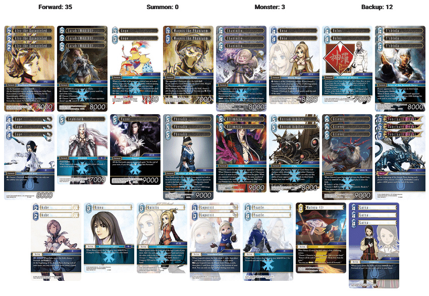 FFTCG】デッキ解説水氷グリーヴァロック（スタンダード）｜ちょ