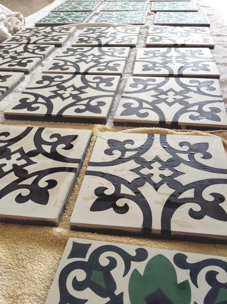 ベトナムタイル セメントタイル 柄タイル モノトーン グレー灰色