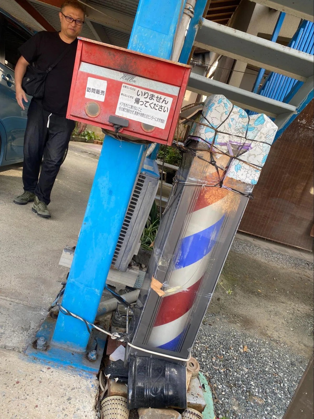 昭和レトロ散髪屋 サインポール 椅子 消毒ボックス！！！
