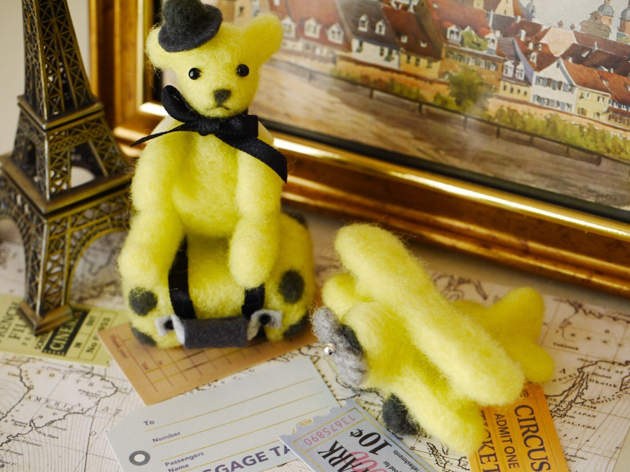 羊毛フェルト くま トランク