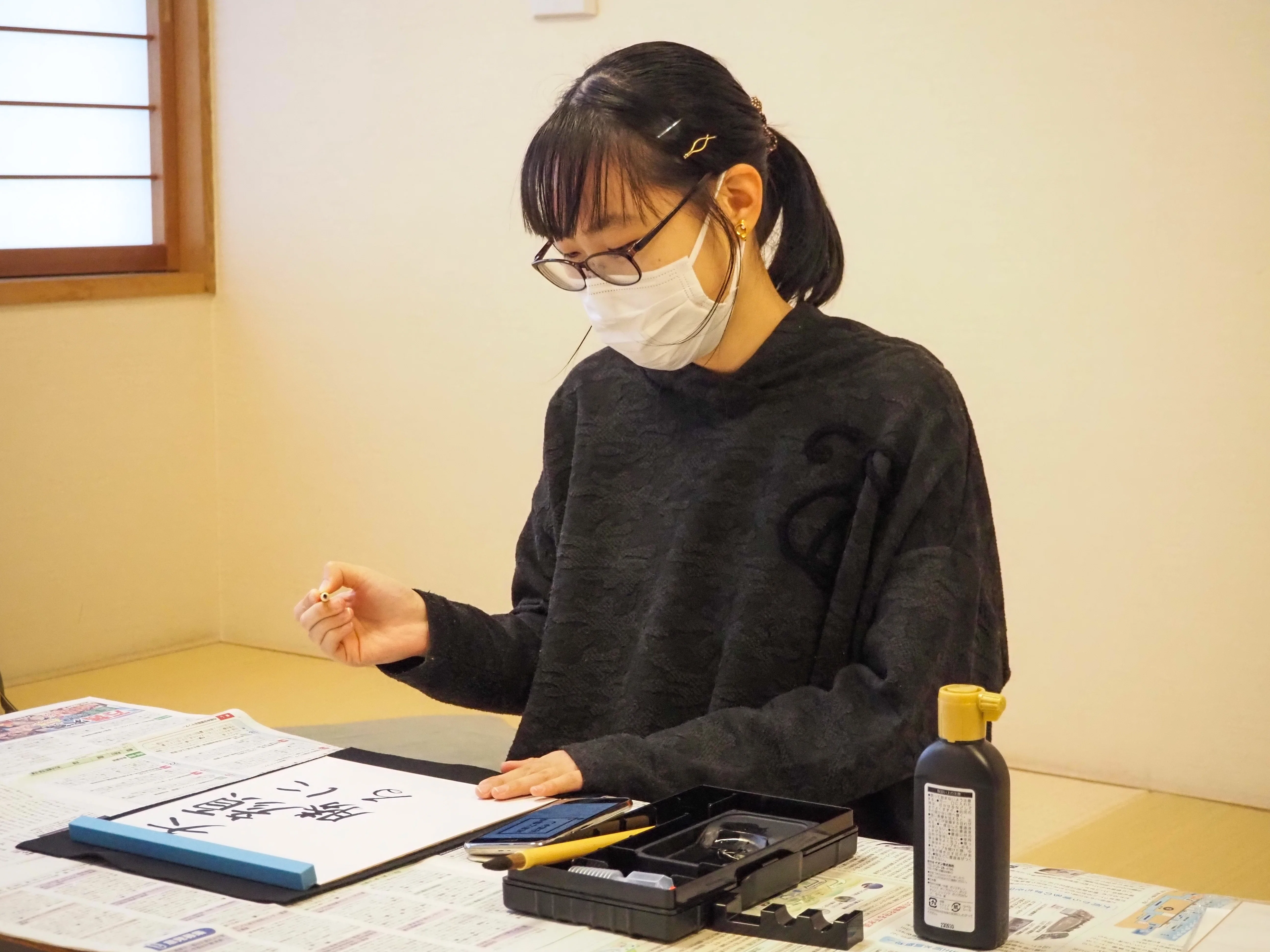 新春】大学生が書き初めで2024年の抱負を書いてみた｜medien_lien