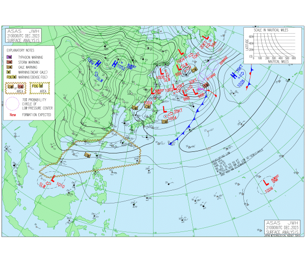 09時の実況天気図