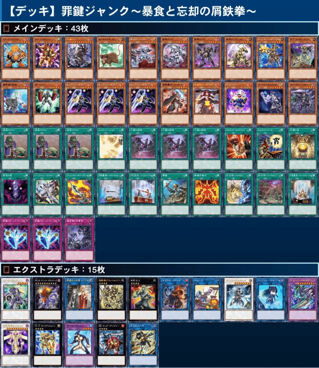 デッキ紹介】罪鍵ジャンク～暴食と忘却の屑鉄拳～｜C.B
