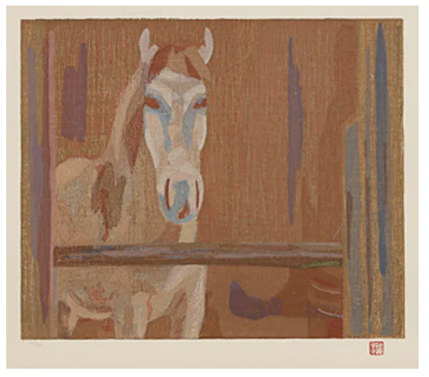 坂本繁二郎「馬」版画 額装 #189-2 坂本繁二郎「馬」版画 額装 #189-2 【公式通販】
