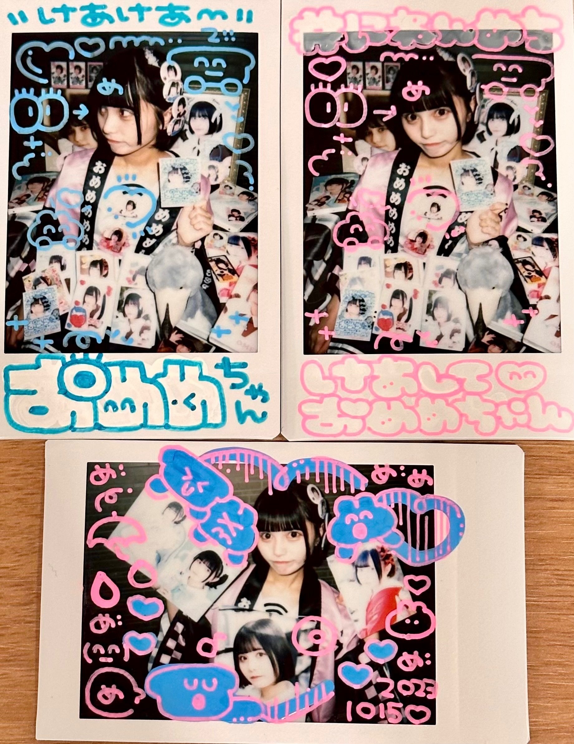 めせもあ。 チェキ 2L MeseMoa. 二番煎じ 落書きチェキ20171009 福岡 ＆トレカ030