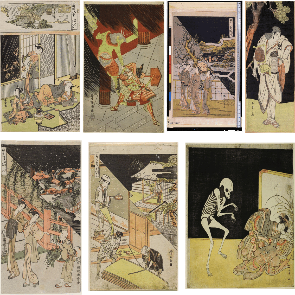 小村雪岱の見立寒山拾得 版画（エスタンプ） 小村雪岱の見立寒山拾得