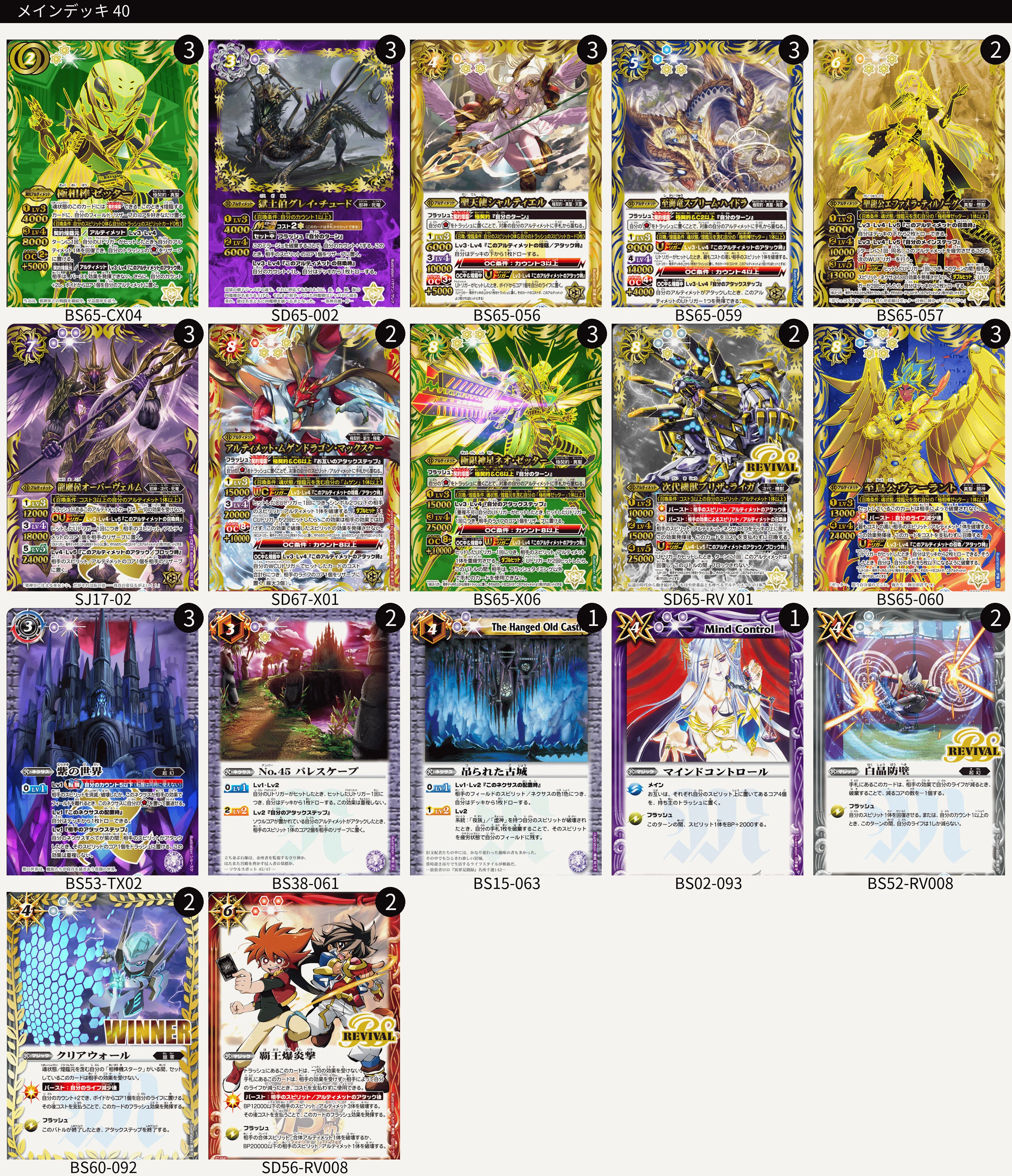 ゼッター極デッキリスト置き場｜鈴スピch