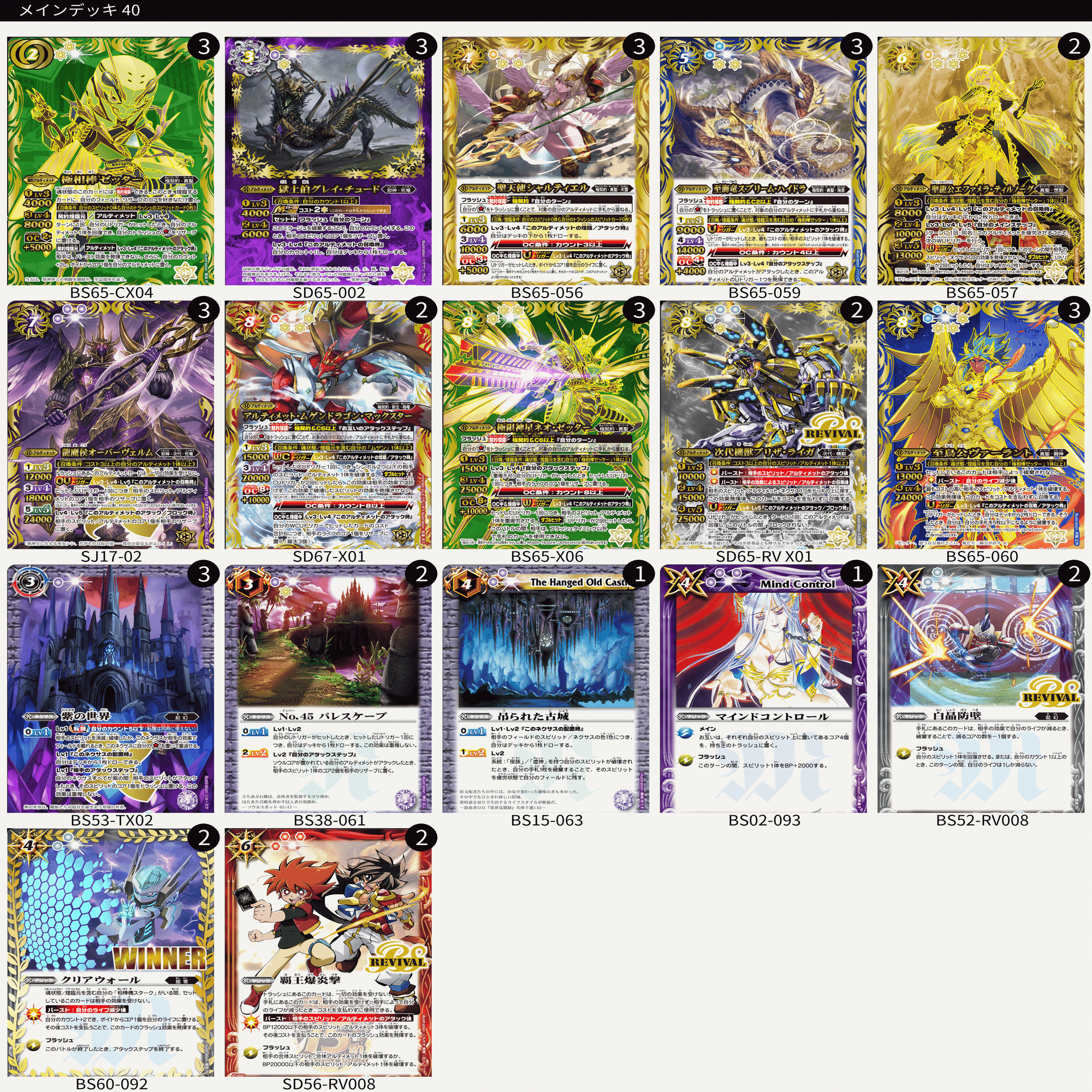 ゼッター極デッキリスト置き場｜鈴スピch