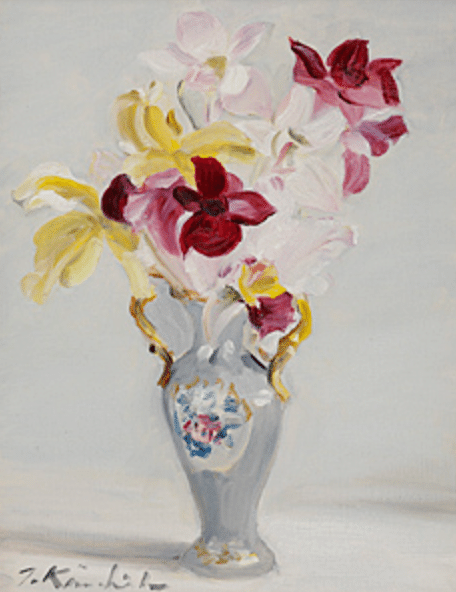木下孝則　花　油彩画 木下孝則 花 油彩画 （真作保証 ◇【 木下孝則 】油彩画 3号 蓮
