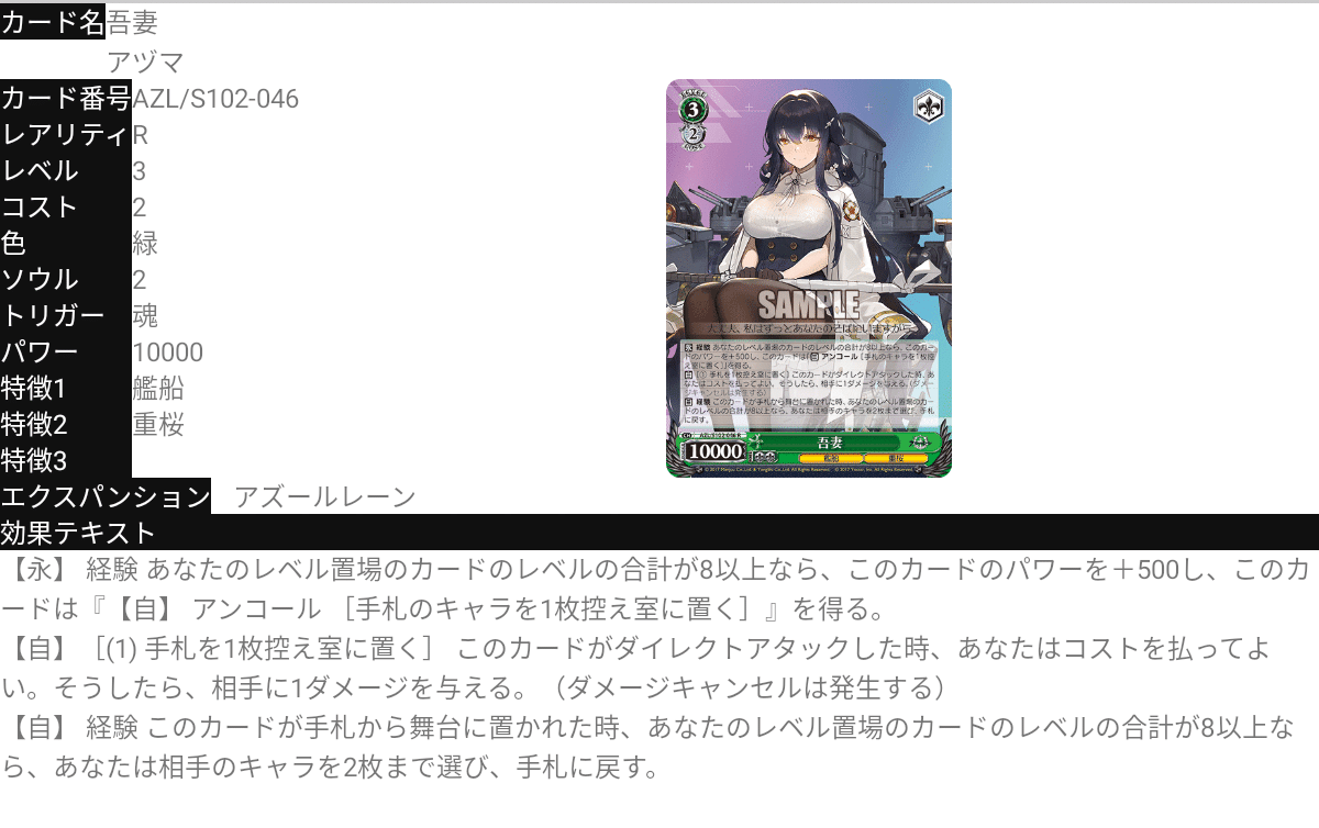 WGP優勝構築！8宝アズールレーン ヴァイス アズールレーン 8宝｜ふゆ