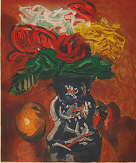 梅原龍三郎『 薔薇と唐壺』 | リトグラフ | 日経アート
