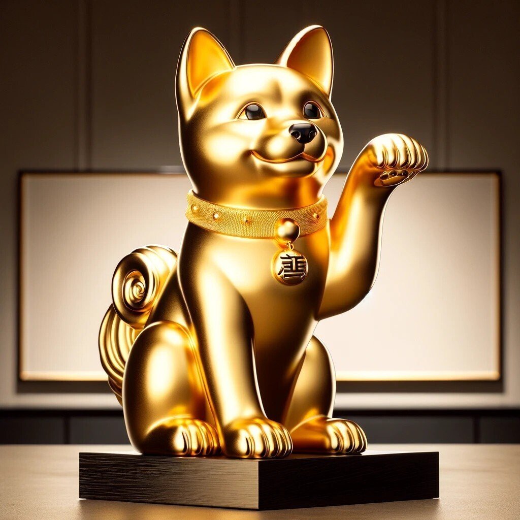 やっちゃん純金招き猫 招き猫 まねき猫 純金製 置物 商売繁盛 開店祝い 金運アップ 金