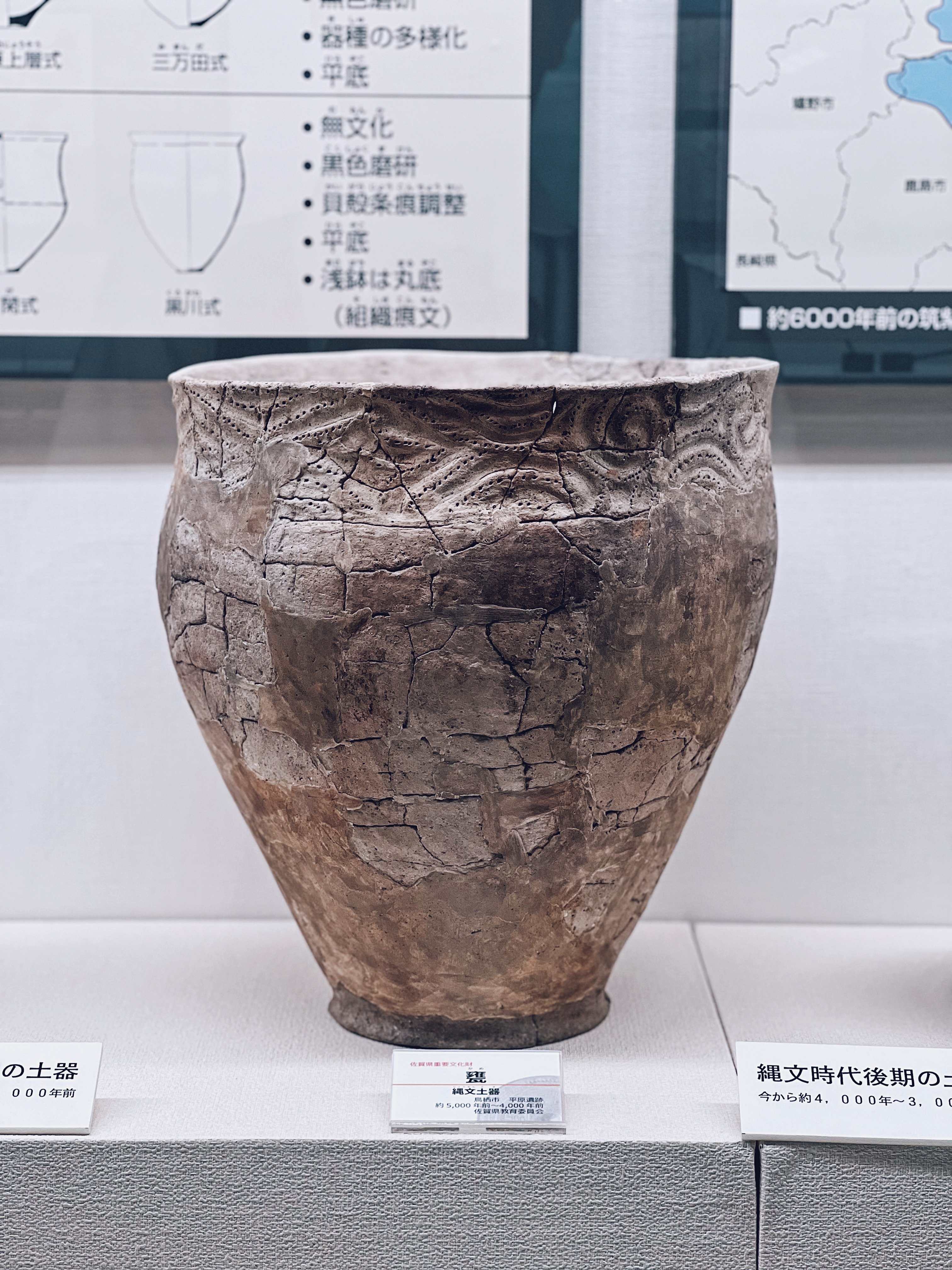 出土土器 文様つき 弥生時代？縄文時代？時代不明 （秘宝館 縄文）