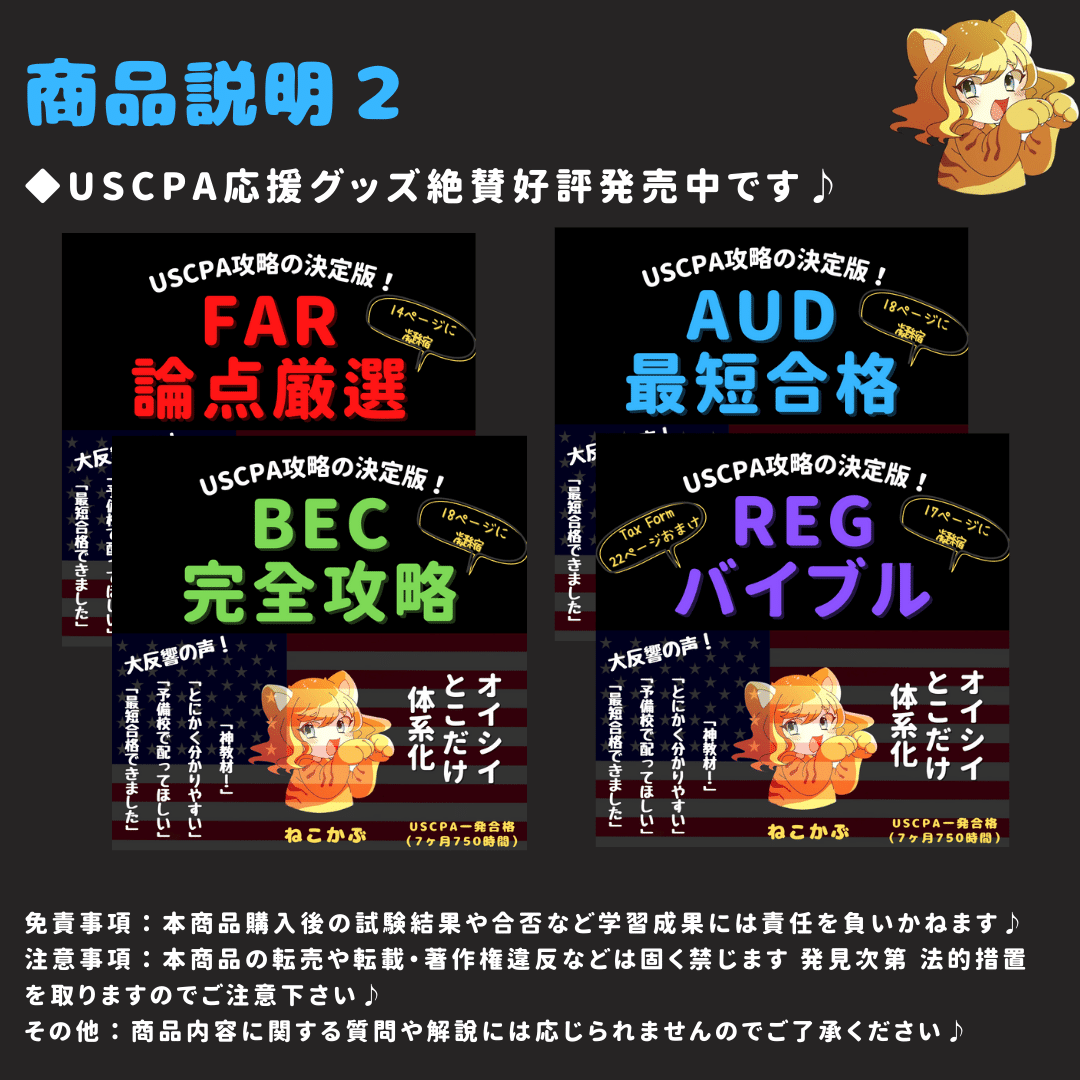 2024新試験対応】USCPA試験対策AUDまとめノート【7か月・750時間