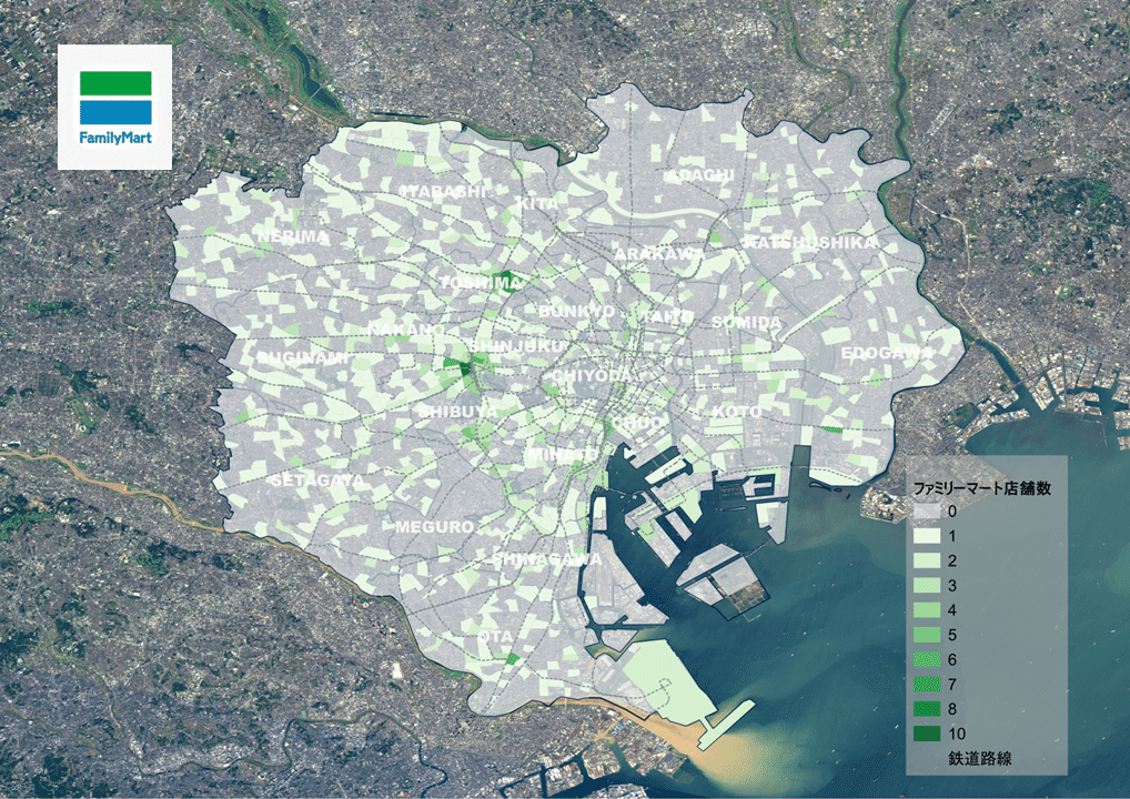 あなたの近所で最も多いコンビニは？～東京23区全地区のコンビニ店舗