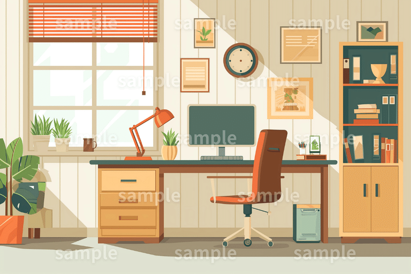 「オフィスのイラスト」フリー素材3枚セット｜アイキャッチ・サムネイル・背景画像に｜FREE