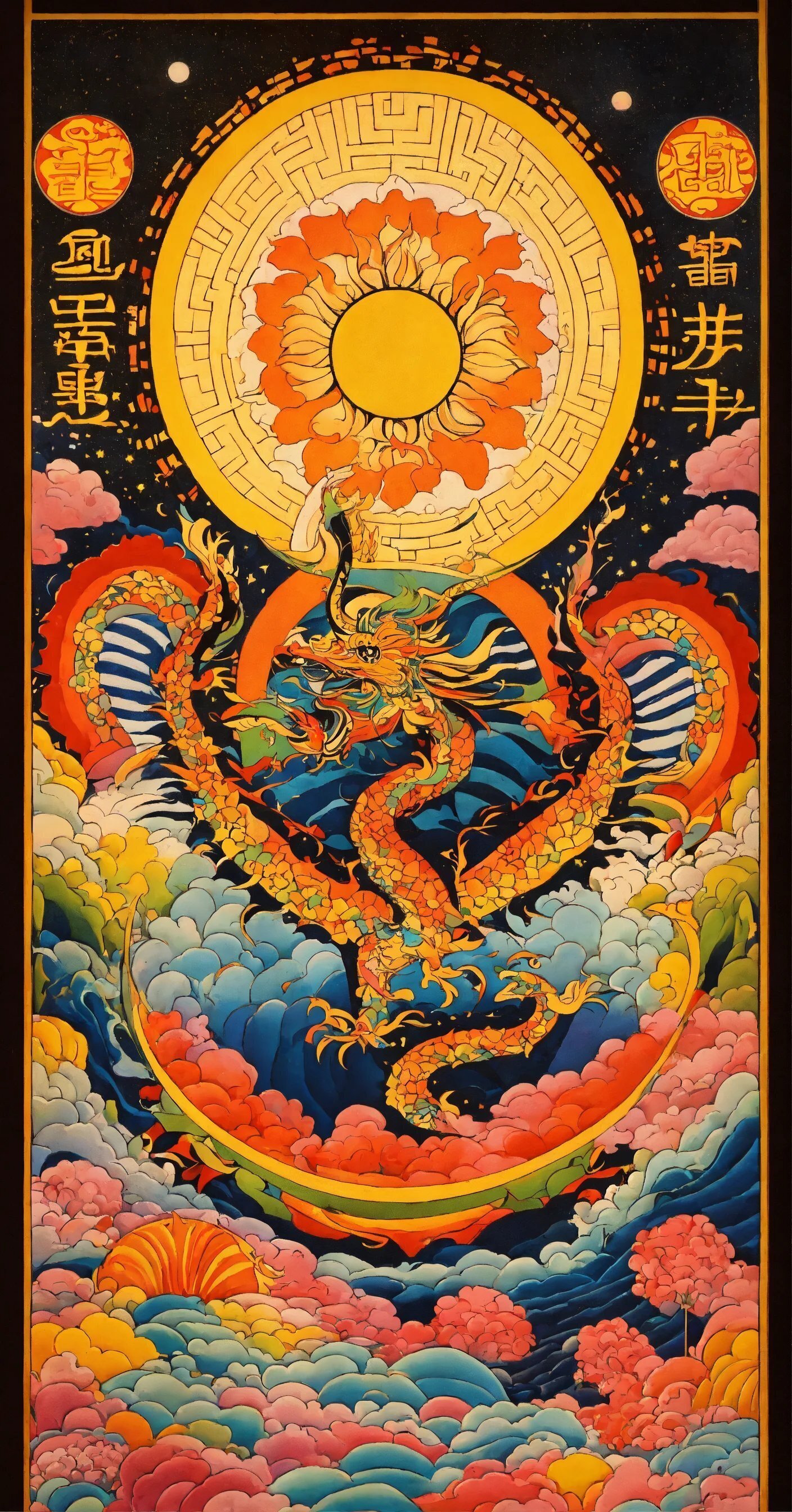 開運絵画　❀新月作成金爆2024年成就セット❀ Amazon.co.jp: 水彩画 2024年干支龍 : おもちゃ