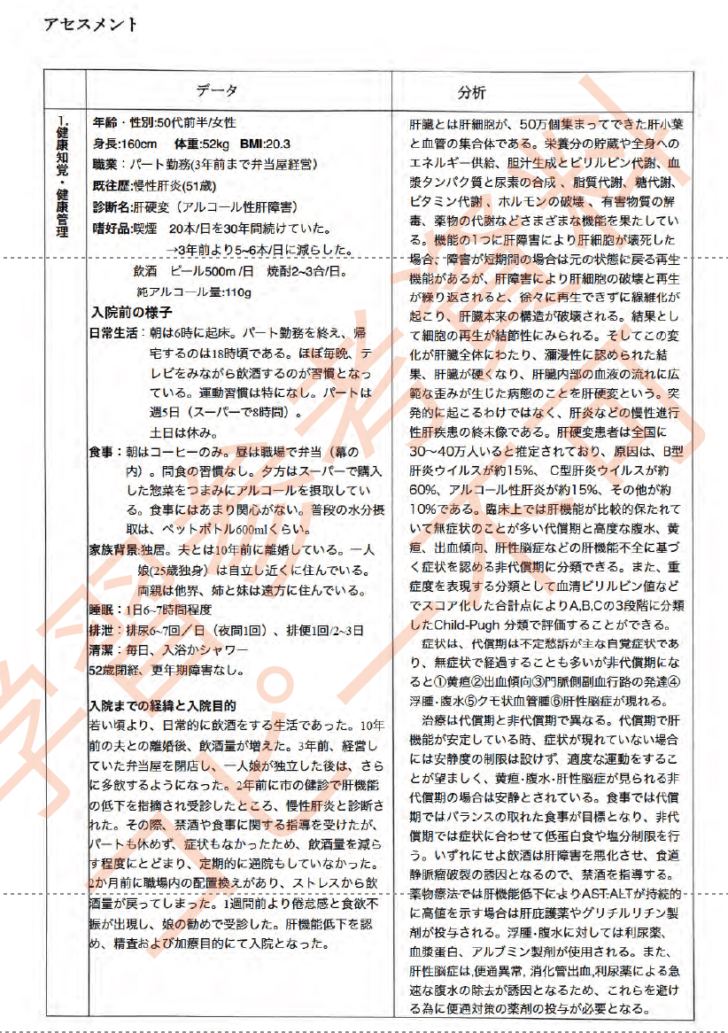 成人看護学実習ーアセスメントから関連図、パンフレットまで